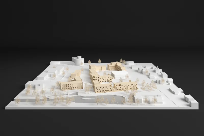 vogelvluchtperspectief vanaf het zuiden