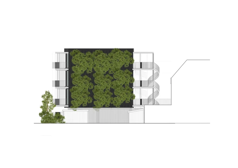 Linker zijgevel appartementen